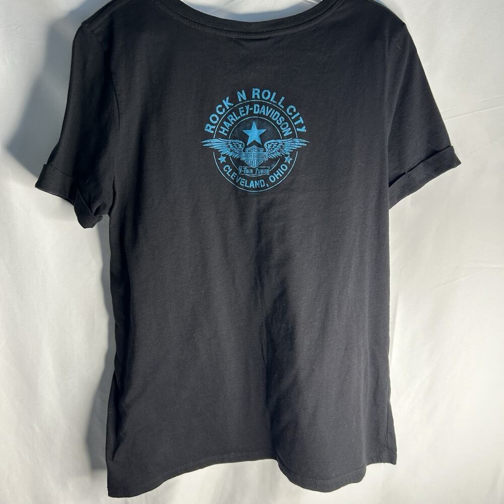 Harley Davidson Women L Shirt Top Unleash The Power Motorcycle USA Ohio - Picture 3 of 6